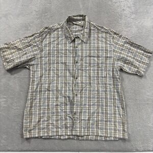 Vingtage Billabong Button Shirt Men's L Plaid Brown White Casual Y2K